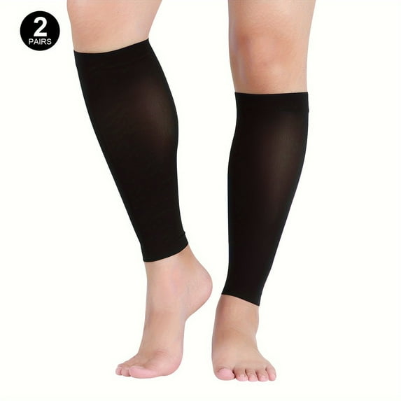 ATJIA 2 Pairs Women Footless Medical Compression Stockings 15-20mmhg Socks Calf Sleeve for Calf Pain Relief
