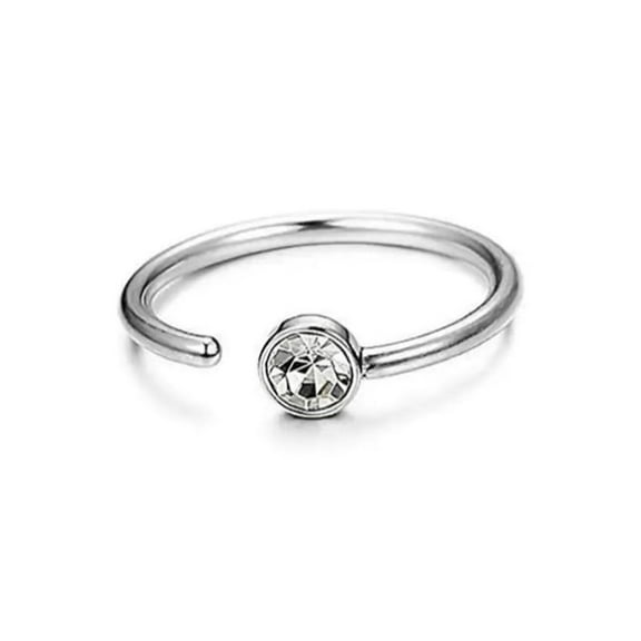 ATJIA 20G 8mm Punk Stainless Steel Fake Nose Ring Stud C Shape Hoop Earring Helix Non Piercing Nose Rings for Women Men