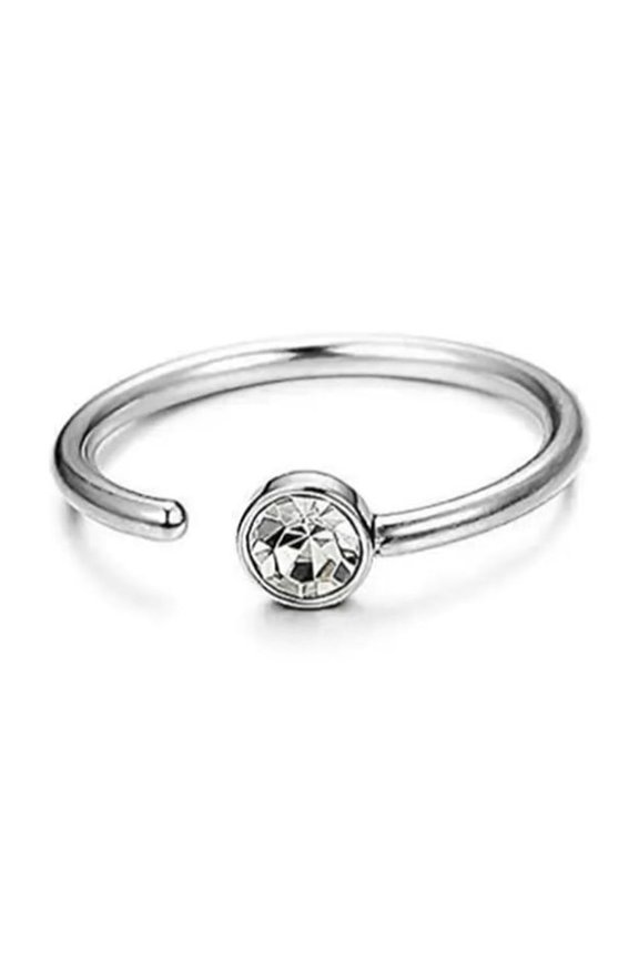 20G 8mm Punk Stainless Steel Fake Nose Ring Stud C Shape Hoop Earring Helix Non Piercing Nose Rings for Women Men