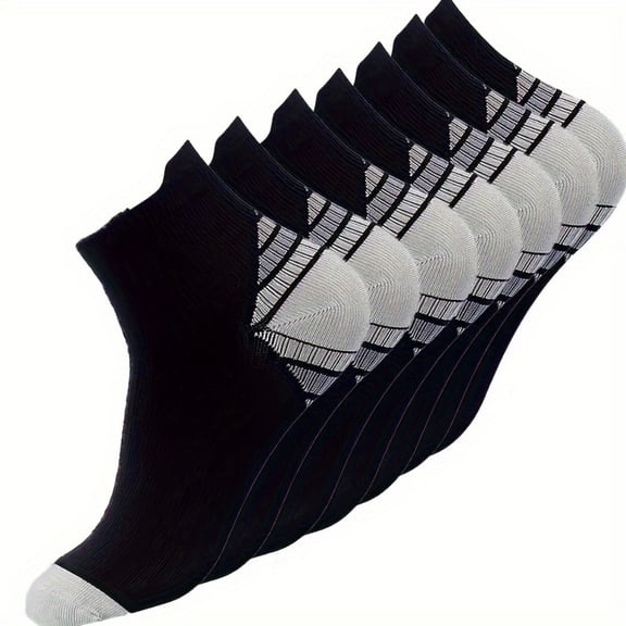 ATJIA Ankle Compression Sock for Men and Women Low Cut Compression Running Sock with Ankle Support 7 Pairs