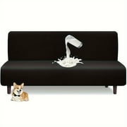 ATJIA Armless Futon Cover Stretch Sofa Bed Slipcover Protector Elastic High Stretch Waterproof Jacquard Fabric Futon Cover