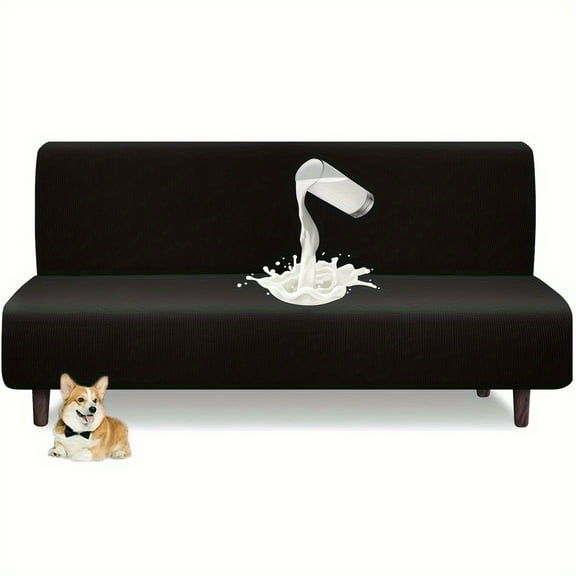 ATJIA Armless Futon Cover Stretch Sofa Bed Slipcover Protector Elastic High Stretch Waterproof Jacquard Fabric Futon Cover