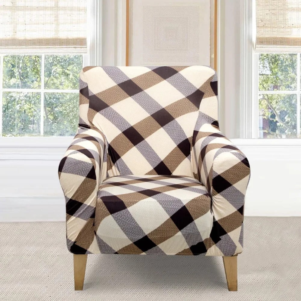 ATJIA Banquet Armchair Slipcover Printed Chair Covers with Arms Stretch Club Chair Slipcover Soft Armchair Sofa Covers for Living Room