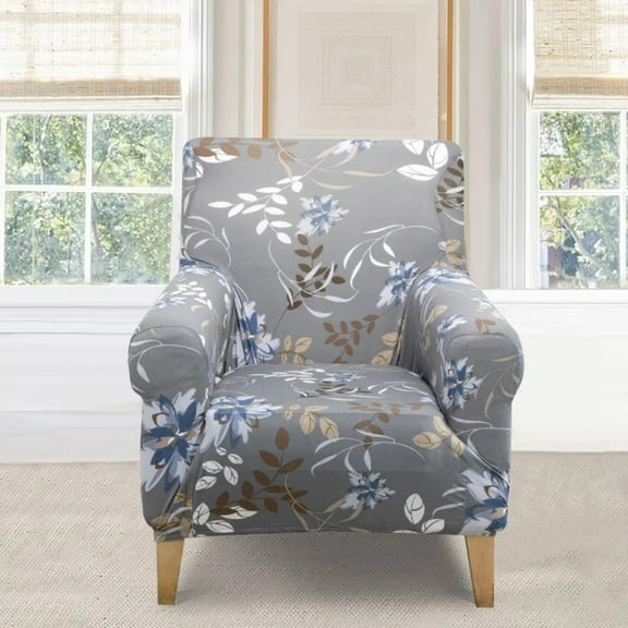 ATJIA Banquet Armchair Slipcover Printed Chair Covers with Arms Stretch Club Chair Slipcover Soft Armchair Sofa Covers for Living Room