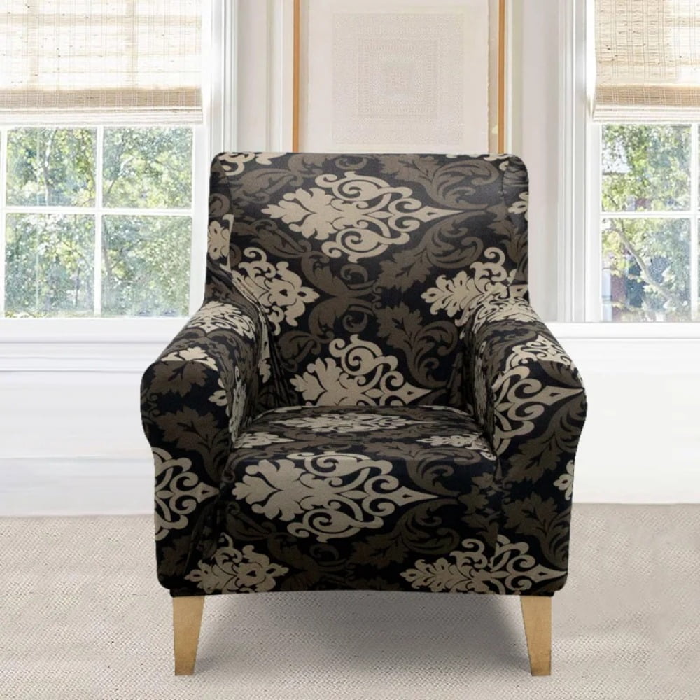 ATJIA Banquet Armchair Slipcover Printed Chair Covers with Arms Stretch Club Chair Slipcover Soft Armchair Sofa Covers for Living Room