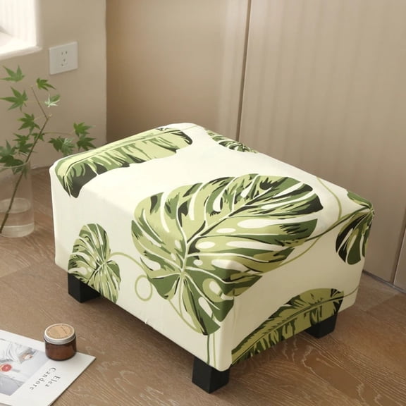 ATJIA Chair Cover Stretch Ottoman Cover Rectangular Storage Ottoman Slipcover Footrest Stool Covers Ottoman Slipcovers