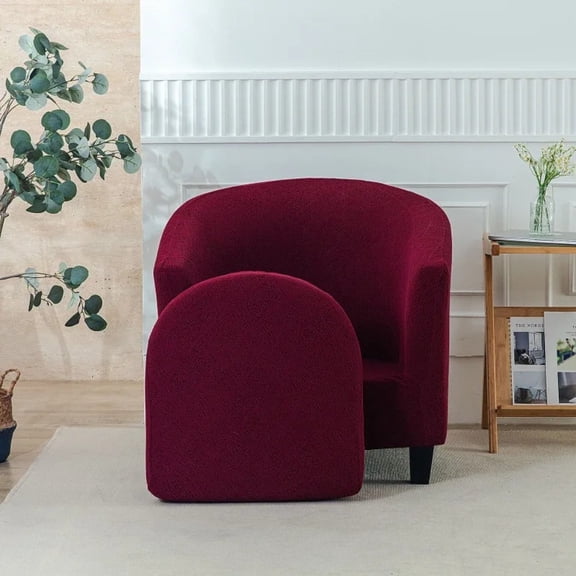 ATJIA Club Chair Slipcover 2-Piece Stretch Barrel Chair Slipcovers Tub Chair Slipcovers Soft Spandex Armchair Covers
