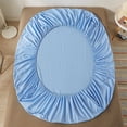 thumbnail image 1 of ATJIA Cotton Fitted Sheet with Elastic Bands Non Slip Adjustable Mattress Covers for Single Double King Queen Bed140/160/200cm, 1 of 7