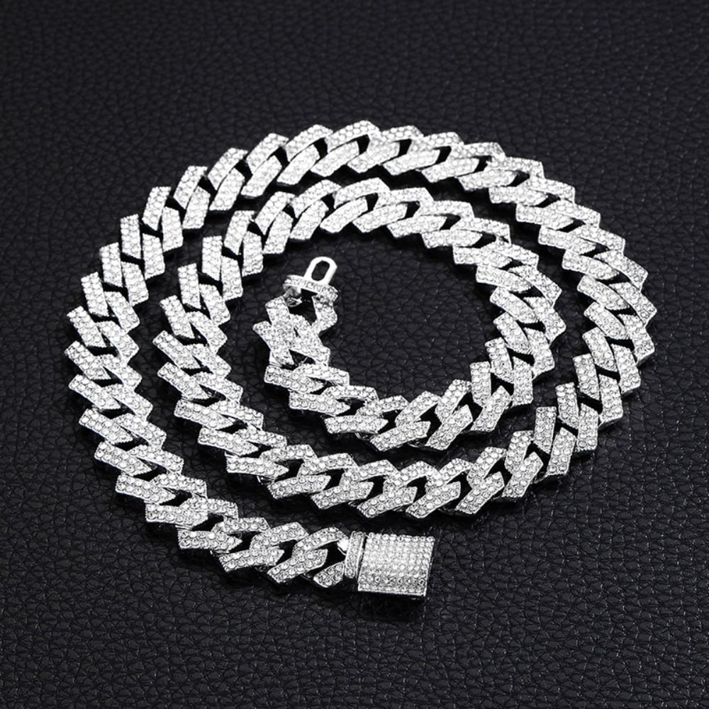 Stainless Steel Cuban Link Chain Choker – 15mm Width, 9" Length, Adjustable, Hip Hop Rapper Necklace For Men 3 thumbnail image