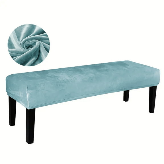 ATJIA Dining Bench Cover Velvet Thick Stretchable Seat Protector Rectangle Stool Slipcover for Living Room Bedroom Kitchen