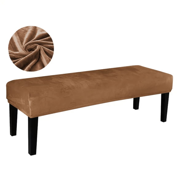 ATJIA Dining Bench Cover Velvet Thick Stretchable Seat Protector Rectangle Stool Slipcover for Living Room Bedroom Kitchen