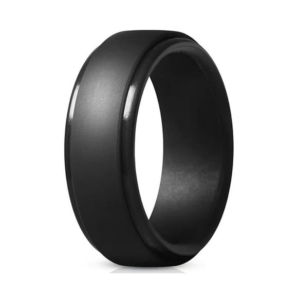 ATJIA Mens Silicone Wedding Band Rubber Rings for Him Women Couples Size 7 8 9 10 11 12 13 14 8mm Wide Silicone Finger Ring