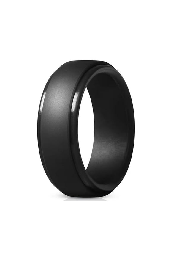 Mens Silicone Wedding Band Rubber Rings for Him Women Couples Size 7 8 9 10 11 12 13 14 8mm Wide Silicone Finger Ring