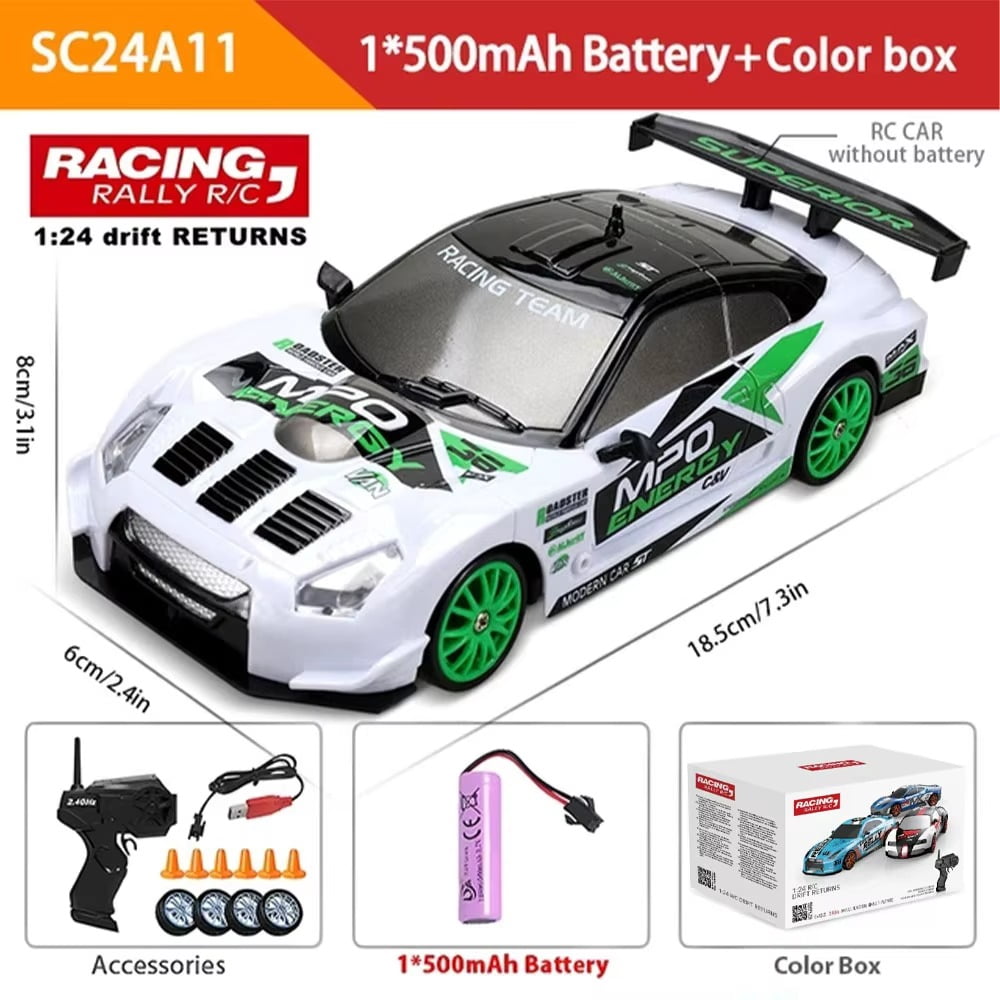 ATJIA RC Drift Car 1/24 4WD 2.4GHz 30KM/H High Speed AE86 Racing Sport Toy Car with LED Lights Racing and Drift Wheels