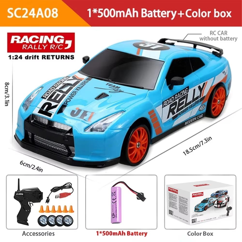 ATJIA RC Drift Car 1/24 4WD 2.4GHz 30KM/H High Speed AE86 Racing Sport Toy Car with LED Lights Racing and Drift Wheels