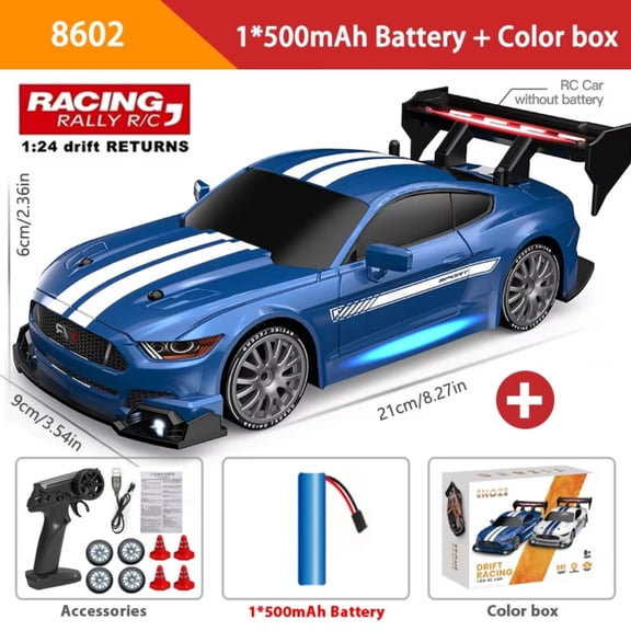 ATJIA RC Drift Car 1/24 4WD 2.4GHz 30KM/H High Speed AE86 Racing Sport Toy Car with LED Lights Racing and Drift Wheels