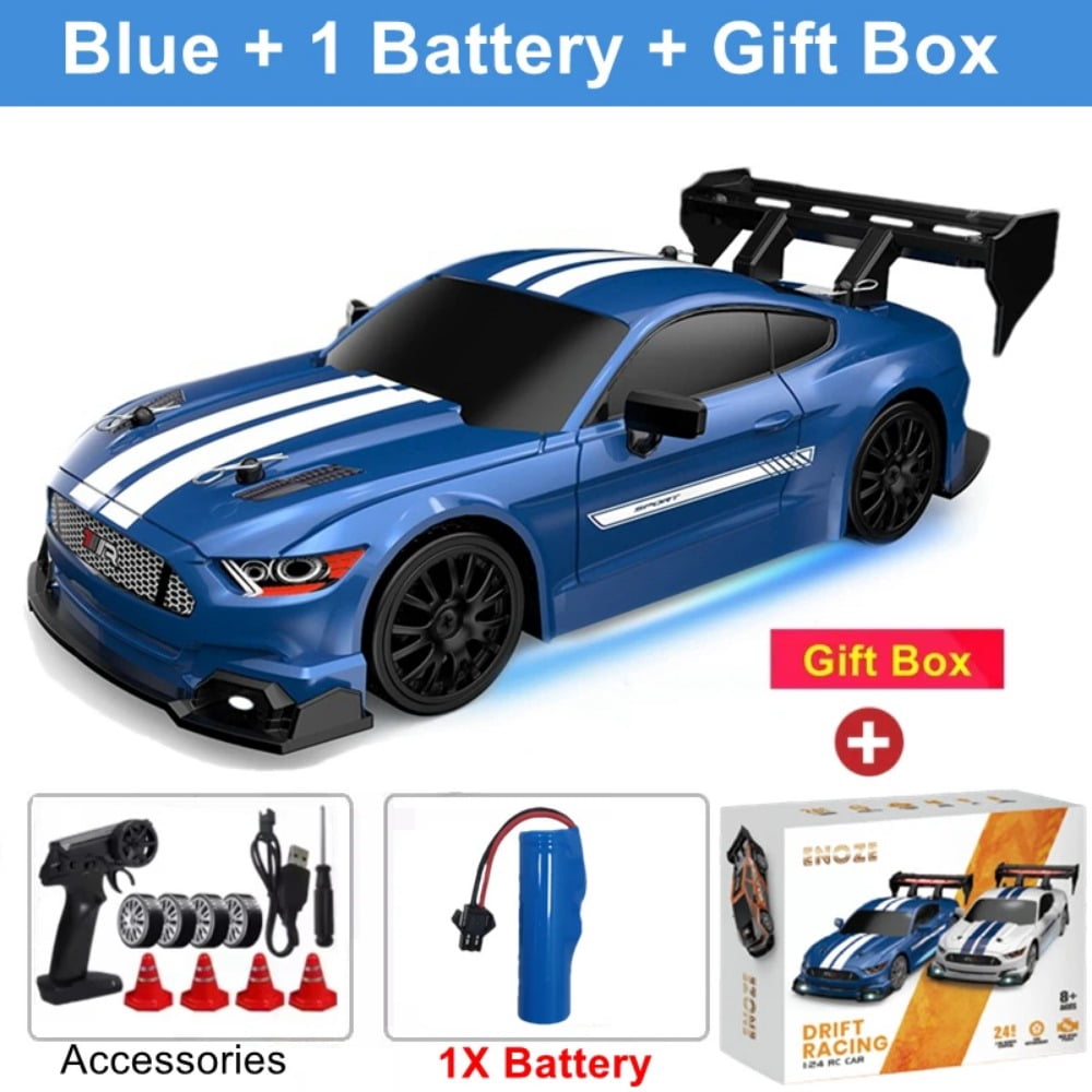 ATJIA RC Drift Car 1:24 Remote Control Cars 2.4GHz 4WD High Speed 30 KM/H Drift RC Cars with LED Light and Drifting Tires Racing Car
