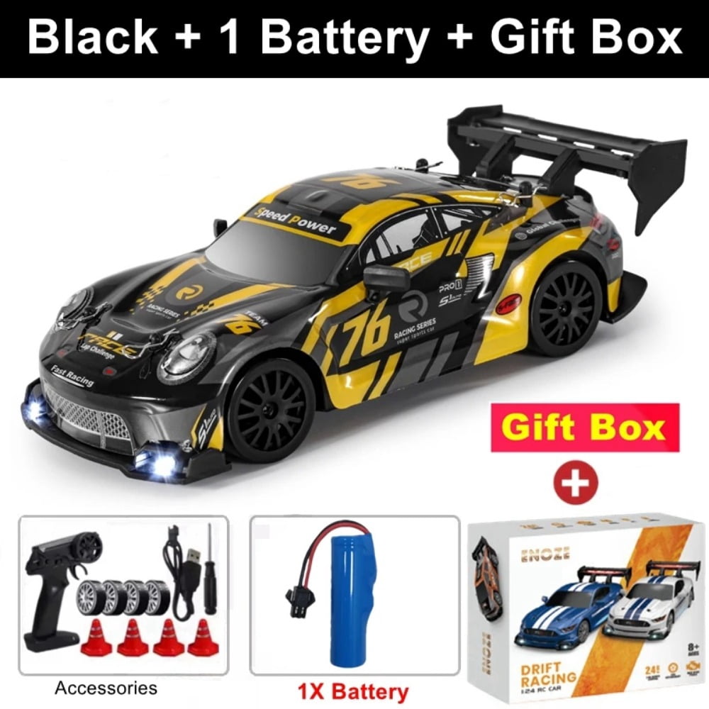 ATJIA RC Drift Car 1:24 Remote Control Cars 2.4GHz 4WD High Speed 30 KM/H Drift RC Cars with LED Light and Drifting Tires Racing Car