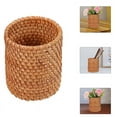 thumbnail image 1 of ATJIA Rattan Pencil Holder for Desk Handmade Wicker Pen Cup Container Woven Makeup Brush Holder Flower Vase Table Decor(1/2 Pack), 1 of 7