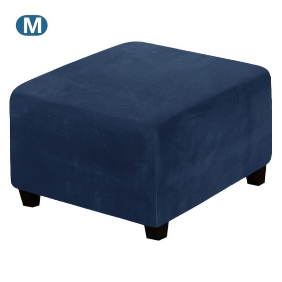 ATJIA Square Ottoman Covers Ottoman Slipcover Velvet Plush Square Footstool Protector Covers Storage Stool Ottoman Covers