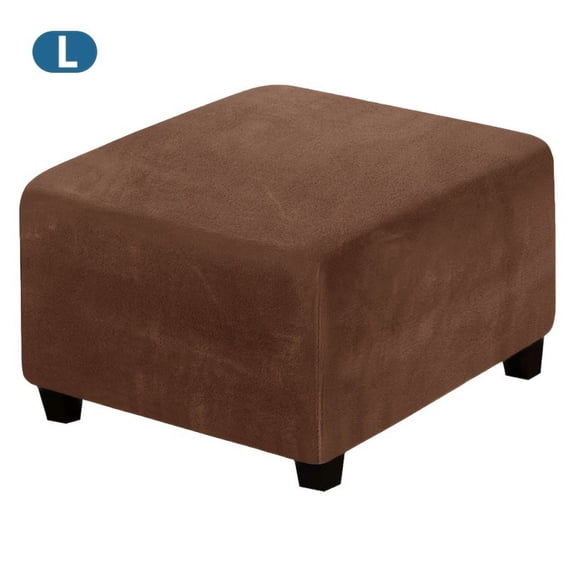 ATJIA Square Ottoman Covers Ottoman Slipcover Velvet Plush Square Footstool Protector Covers Storage Stool Ottoman Covers