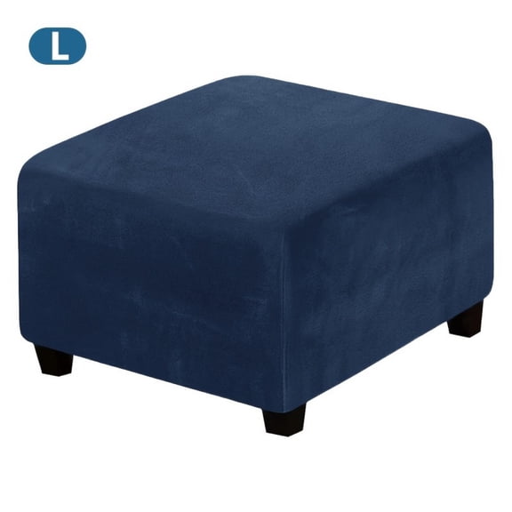 ATJIA Square Ottoman Covers Ottoman Slipcover Velvet Plush Square Footstool Protector Covers Storage Stool Ottoman Covers