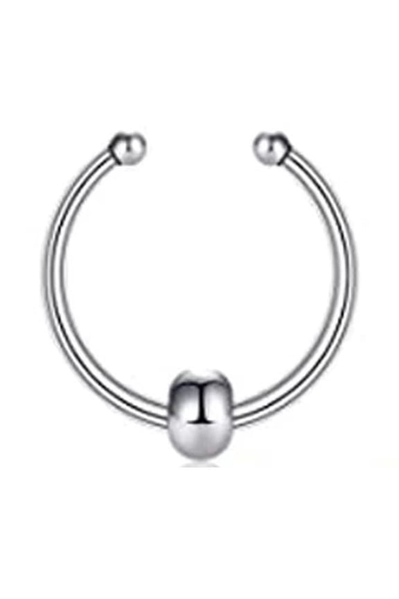 Stainless Steel Fake Clip Lip Ring 20G Spike Labret Lip Piercing C-Shaped Earring Cuff Faux Piercing Jewelry for Men Women