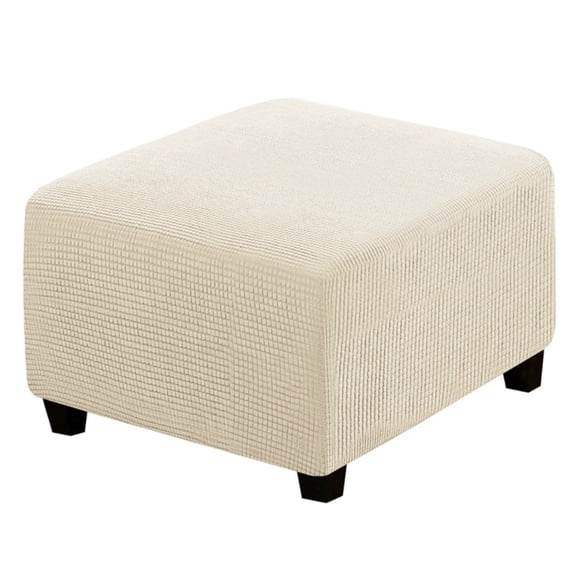 ATJIA Stretch Square Ottoman Cover Folding Storage Stool Furniture Protector Soft Rectangle Slipcover with Elastic Bottom
