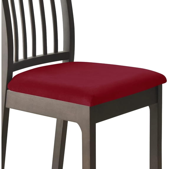 ATJIA Velvet Chair Seat Covers Soft Stretch Seat Covers for Dining Room Kitchen Chair Seat Protector with Strap(2/4/6/8 Pack)