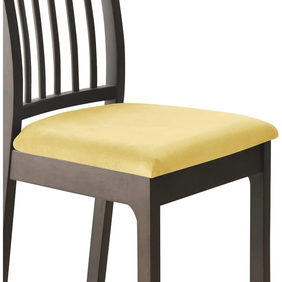 ATJIA Velvet Chair Seat Covers Soft Stretch Seat Covers for Dining Room Kitchen Chair Seat Protector with Strap(2/4/6/8 Pack)