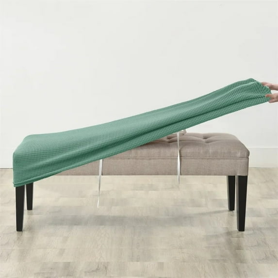 ATJIA Velvet Dining Room Bench Covers Soft Stretch Bench Slipcover Washable Bench Seat Furniture Protector for Living Room