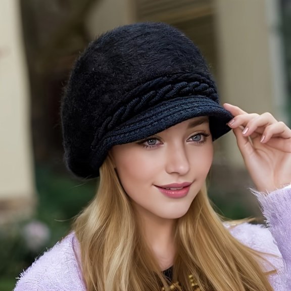ATJIA Women Beanies Winter Warm Hat Crochet Slouchy Beanie Knitted Caps Snow Ski Caps with Visor