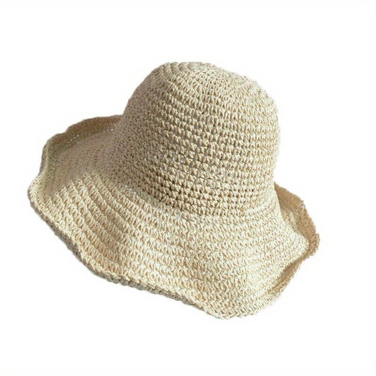 ATJIA Womens Floppy Straw Sun Hat Foldable Packable Wide 