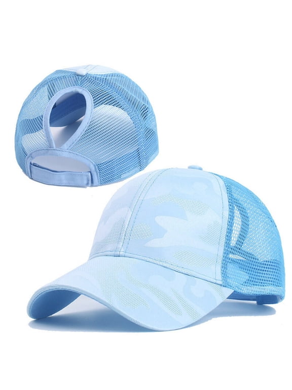 Womens Ponytail Hat Baseball Cap Adjustable Criss Cross Baseball Cap High Bun Men Quick Drying Trucker Hats ﻿