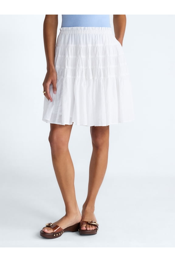 Women’s Tiered Cotton Skirt, Sizes XS-4X
