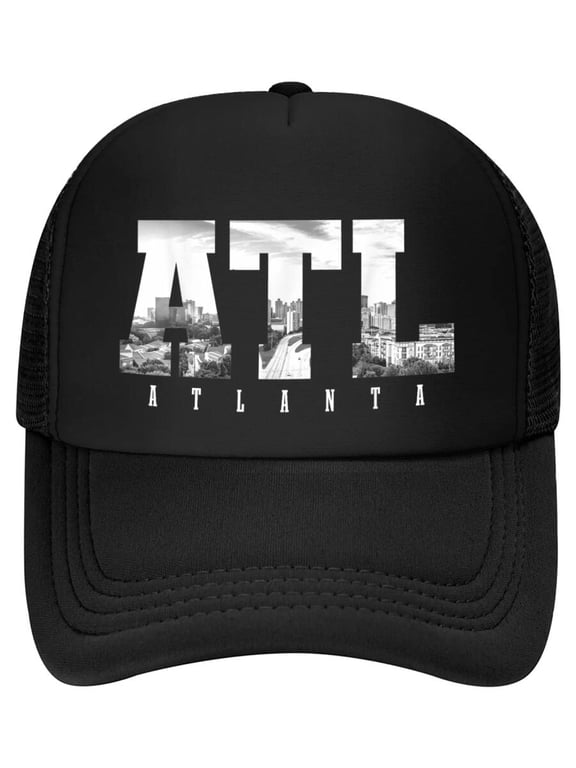 ATL Atlanta Skyline Pride Black & White Vintage Georgia Baseball Cap