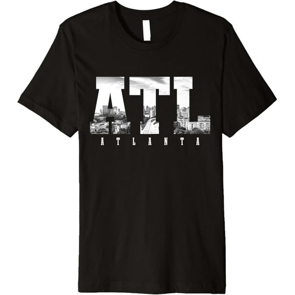 ATL Atlanta Skyline Pride Black & White Vintage Georgia Premium T-Shirt