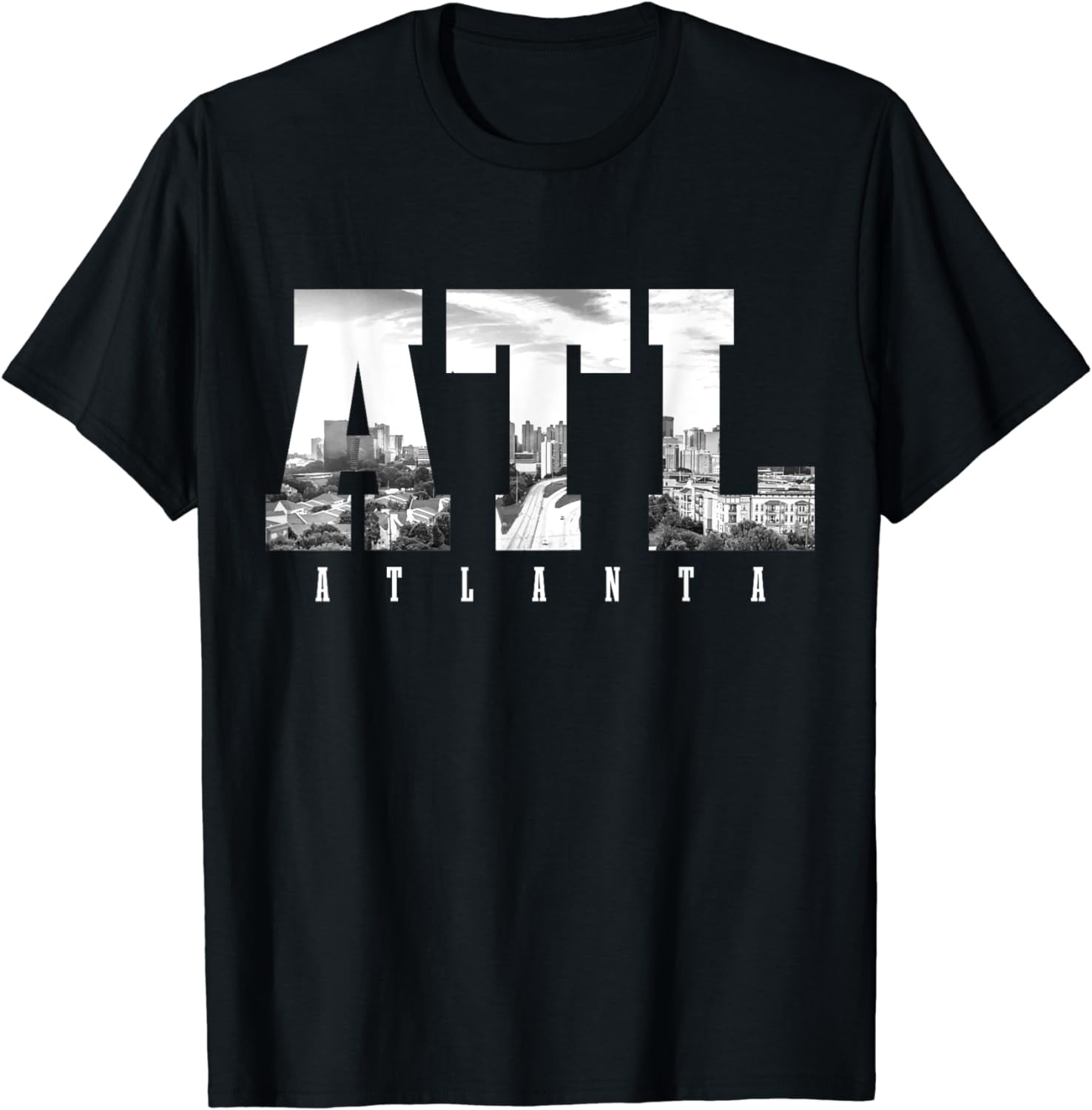 ATL Atlanta Skyline Pride Black & White Vintage TShirt