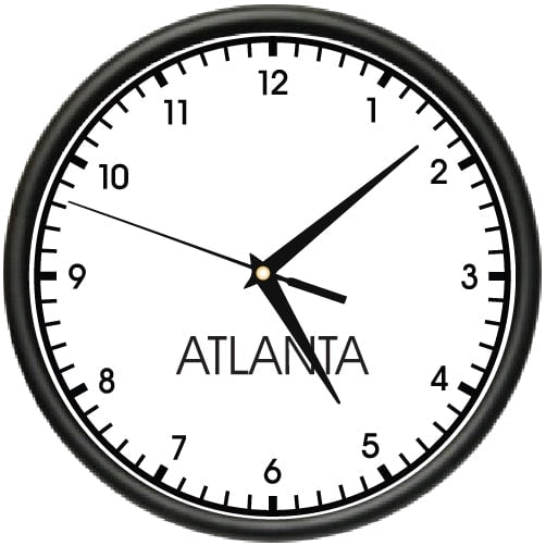 ATLANTA TIME Wall Clock world time zone clock office business