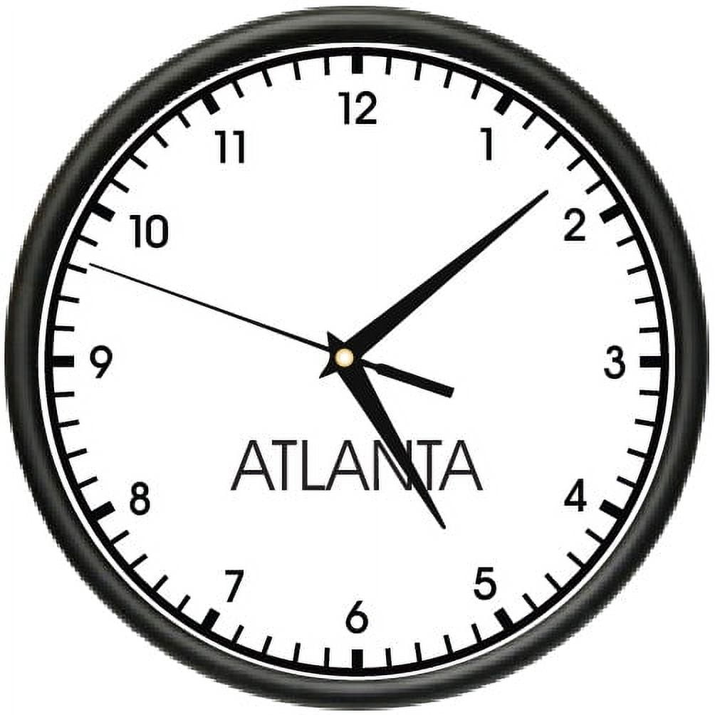 Clock Atlanta ATLANTA TIME Wall Clock world time zone clock office business - Walmart.com