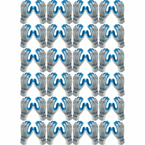 ATLAS Fit 300 Showa Latex Palm-Dipped Blue Medium Rubber Work Gloves, 144-Pairs