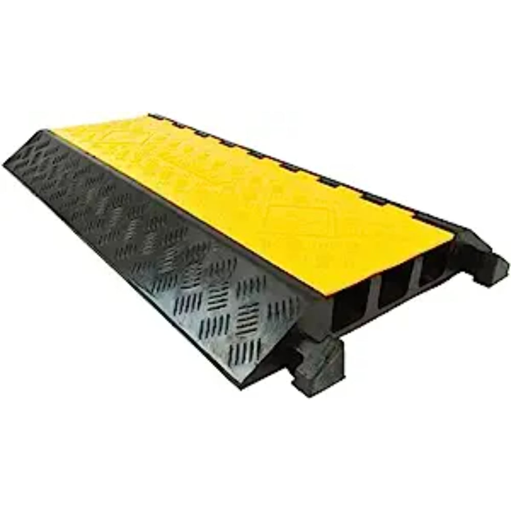 ATLAS Heavy Duty Cable Protector Ramp - 3 Channels - Rubber - Black ...