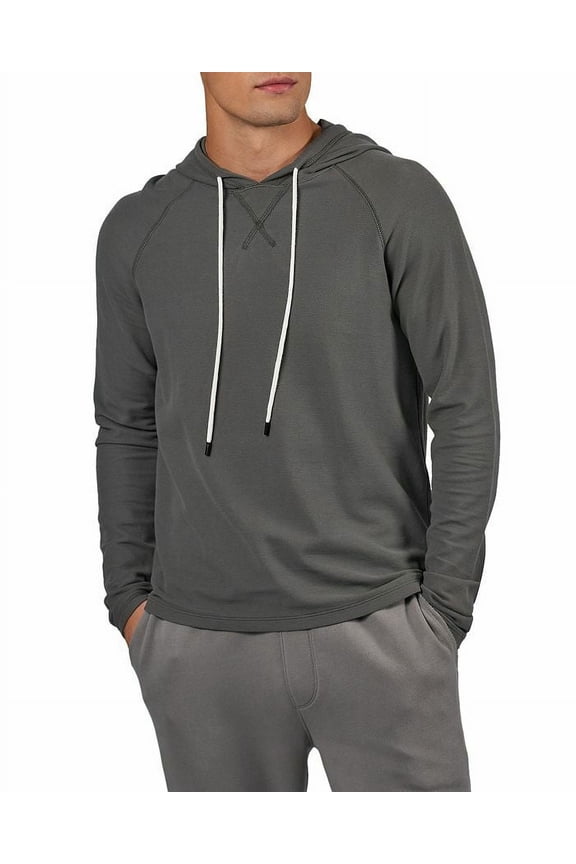 Anthony Thomas Melillo Men's Pique Pullover Hoodie in Storm-Size Small