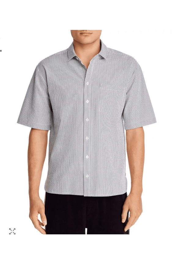Anthony Thomas Melillo Striped Regular Fit Short Sleeve Button-Down Shirt-M