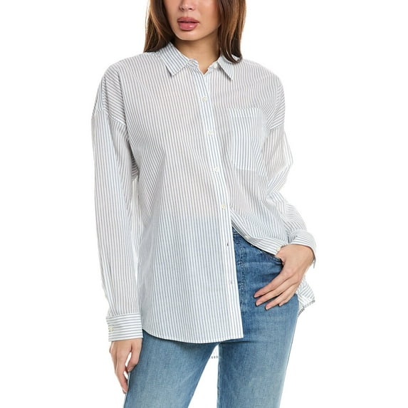 ATM Anthony Thomas Melillo womens Striped Shirt, m, Blue
