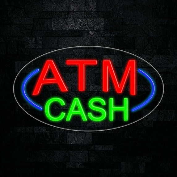 ATM Cash LED Neon Sign 28"L x 16"H #34141