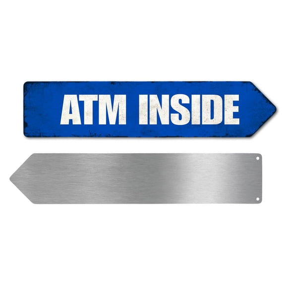 ATM Inside Metal Sign by DC | Arrow Metal Directional Signage for ...