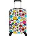 thumbnail image 1 of ATM Luggage Kids Smiley World Celebration White Carry On Rolling 22", 1 of 4