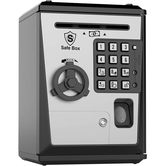 ATM Machine Money Coin Savings Bank for Kids, @ Toy Piggy Bank Safe Box Fingerprint ATM Bank !