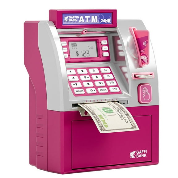 ATM Machine With Smart Card Counting Large Password Bank Change Counter for Kids Ephemera Bank Bank for Kids 55 Steps Swank Moneybox for Boys
